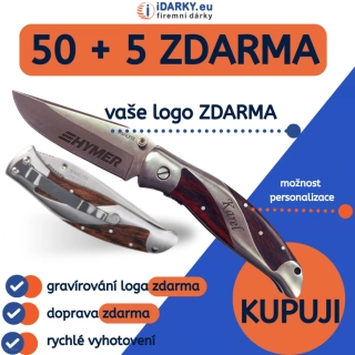 Kapesní nůž s klipem - akční nabídka 50 + 5 zdarma, logo a doprava zadarmo